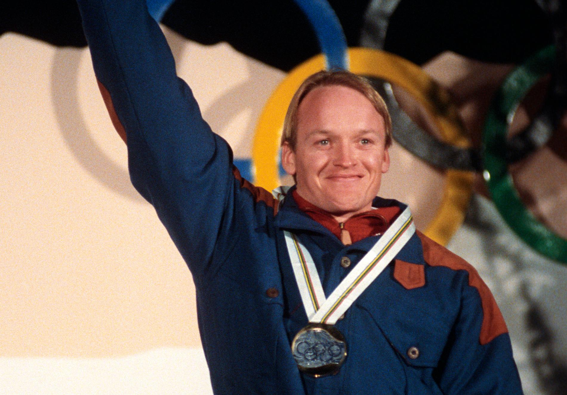 Finn Christian Jagge med OS-guldet 1992.