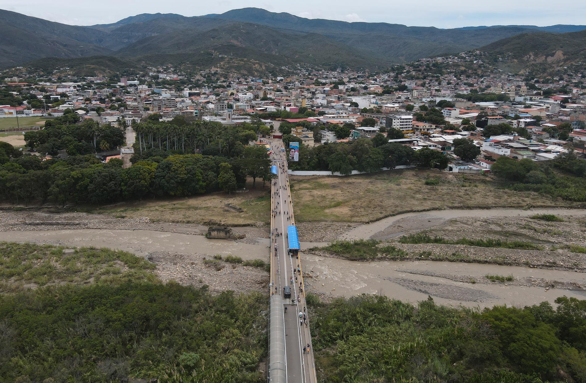 Gränsen mellan San Antonio, Venezuela och Cúcuta, Colombia.