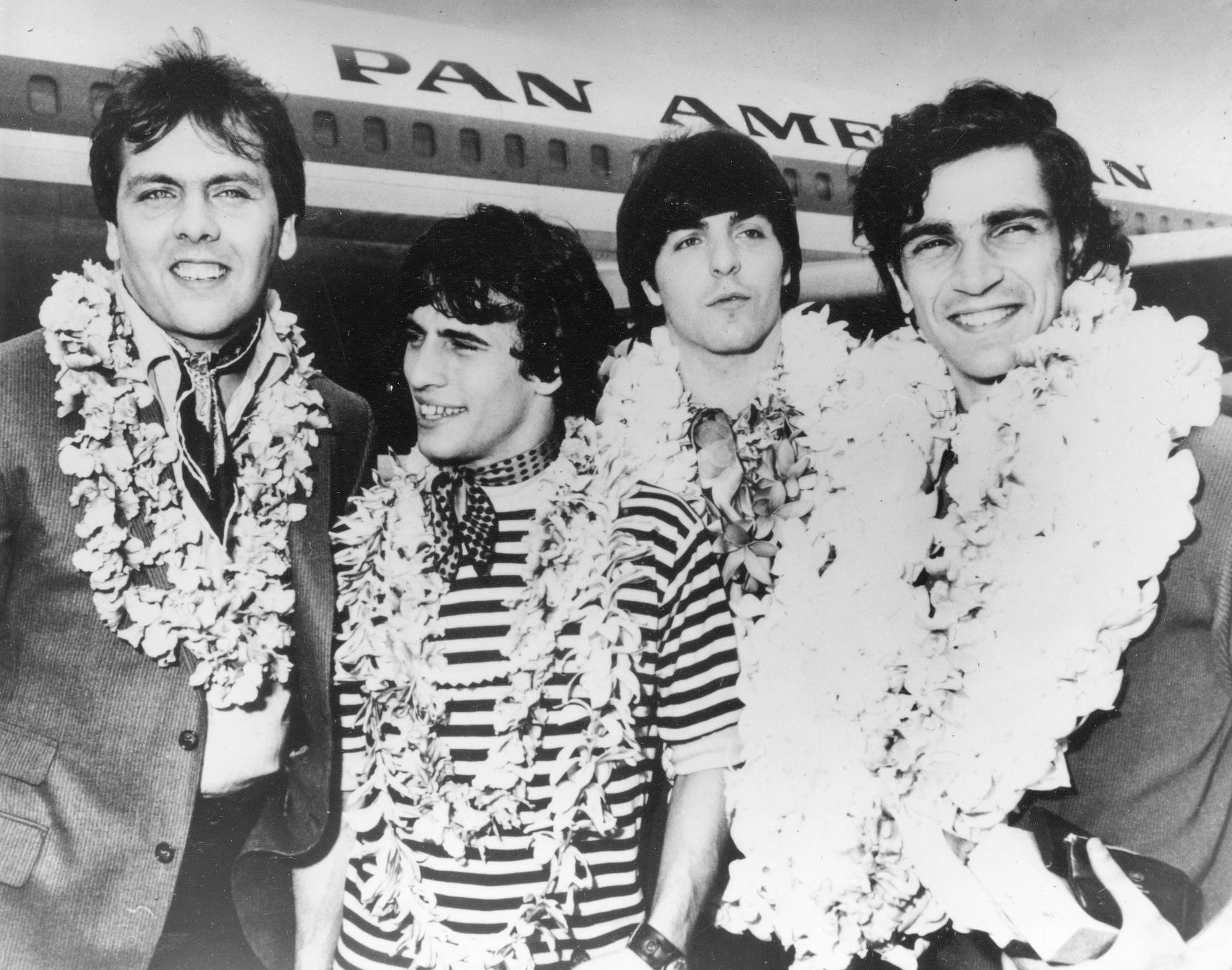 The Rascals på JFK-flygplatsen i New York 1968. Från vänster Gene Cornish, Eddie Brigati, Dino Danelli och Felix Cavaliere. Arkivbild.