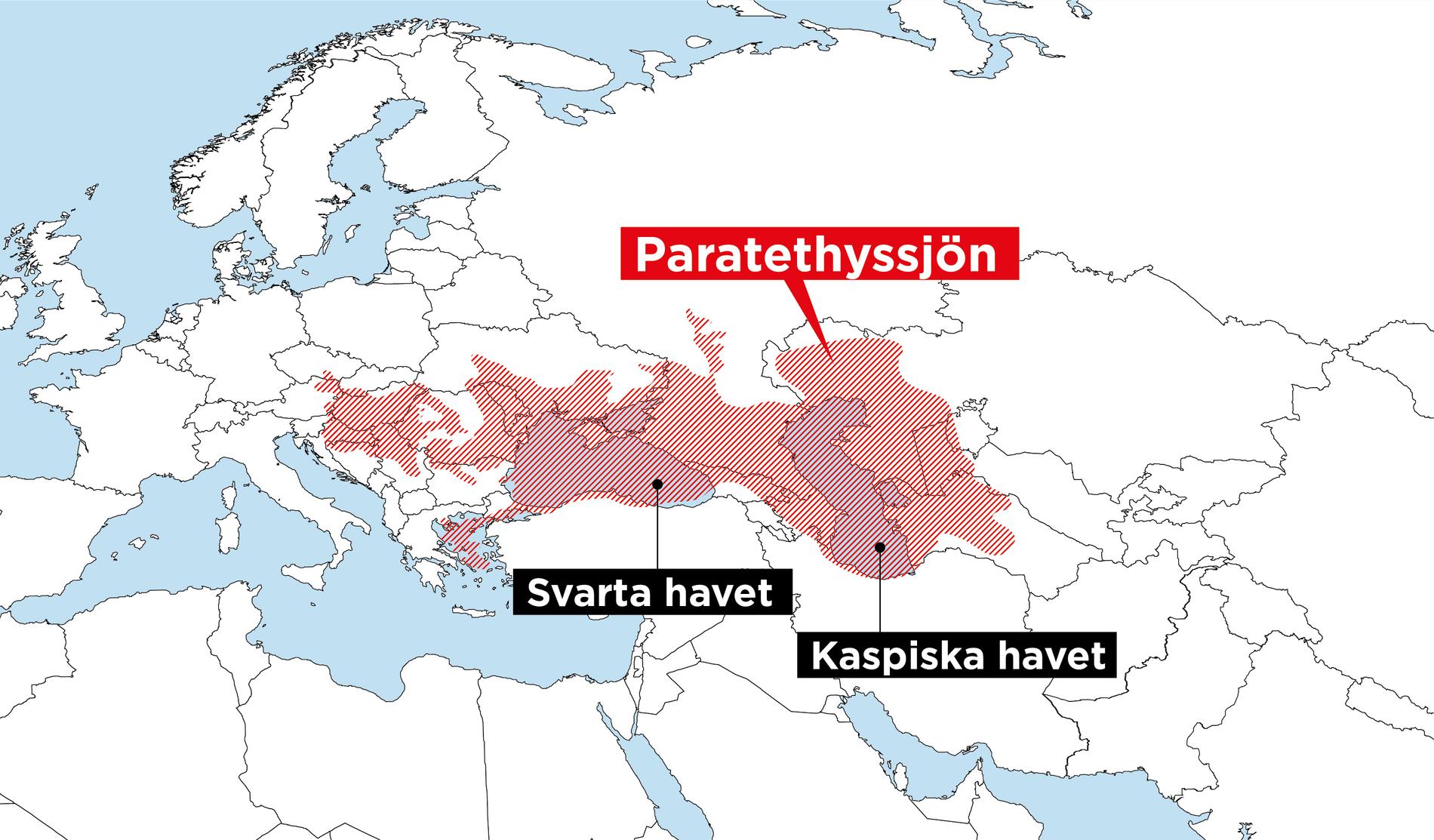 Paratethyssjön sträckte sig från Alperna bort mot Kazakstan.
