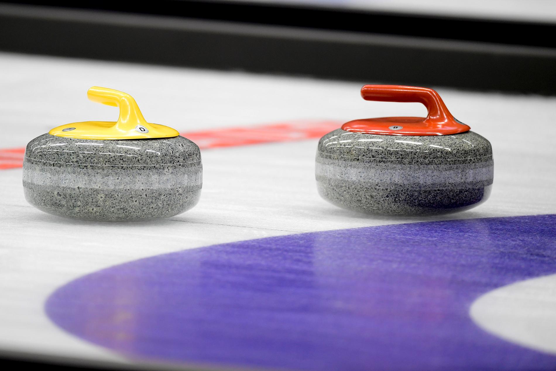 Curling-VM skjuts upp. Arkivbild