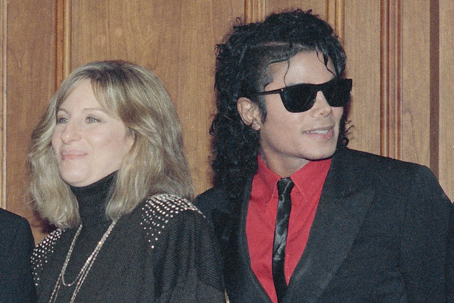 Barbra Streisand och Michael Jackson år 1986.