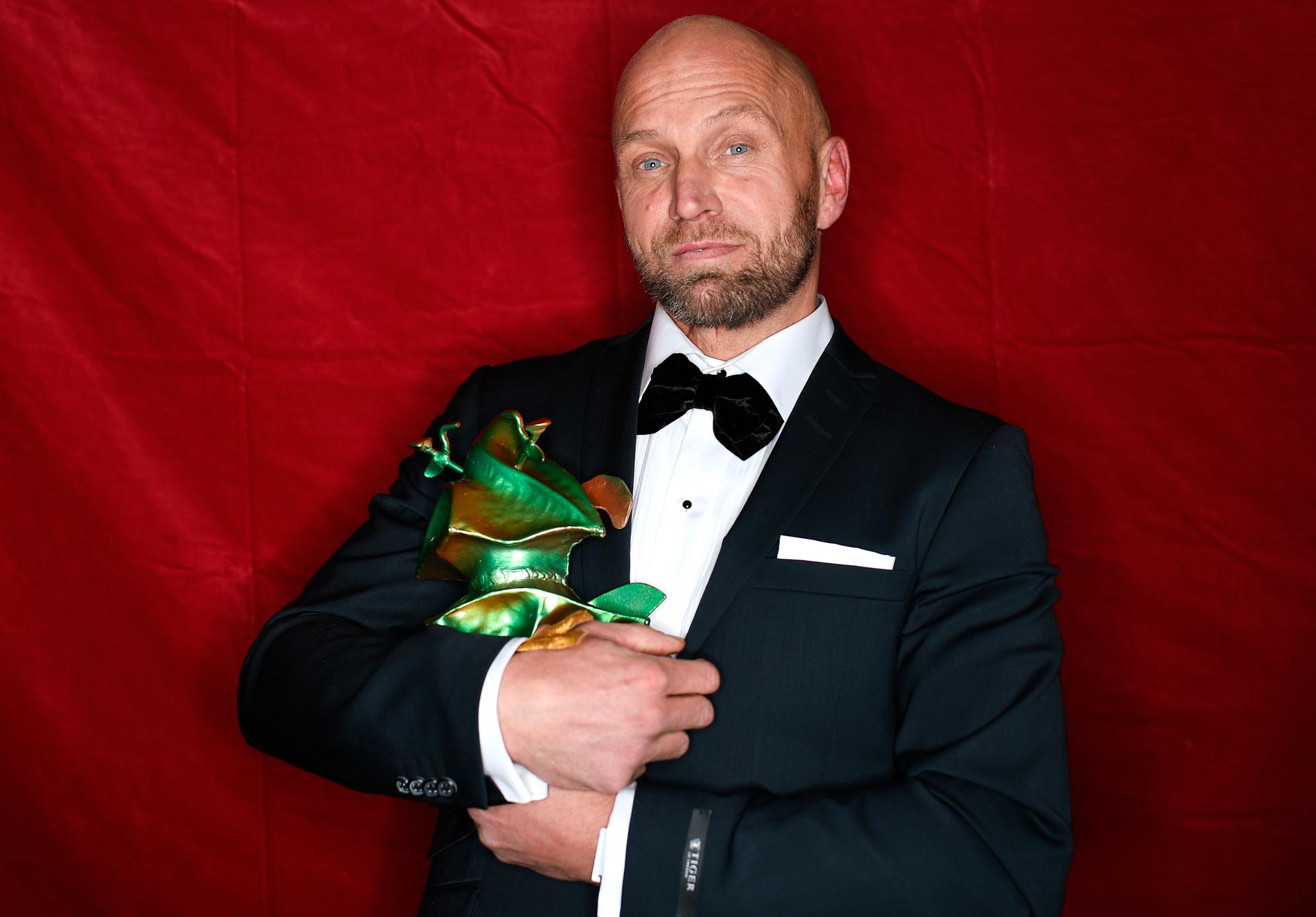 Joakim Sällquist fick priset för bästa manliga huvudroll i filmen ”Goliat”.