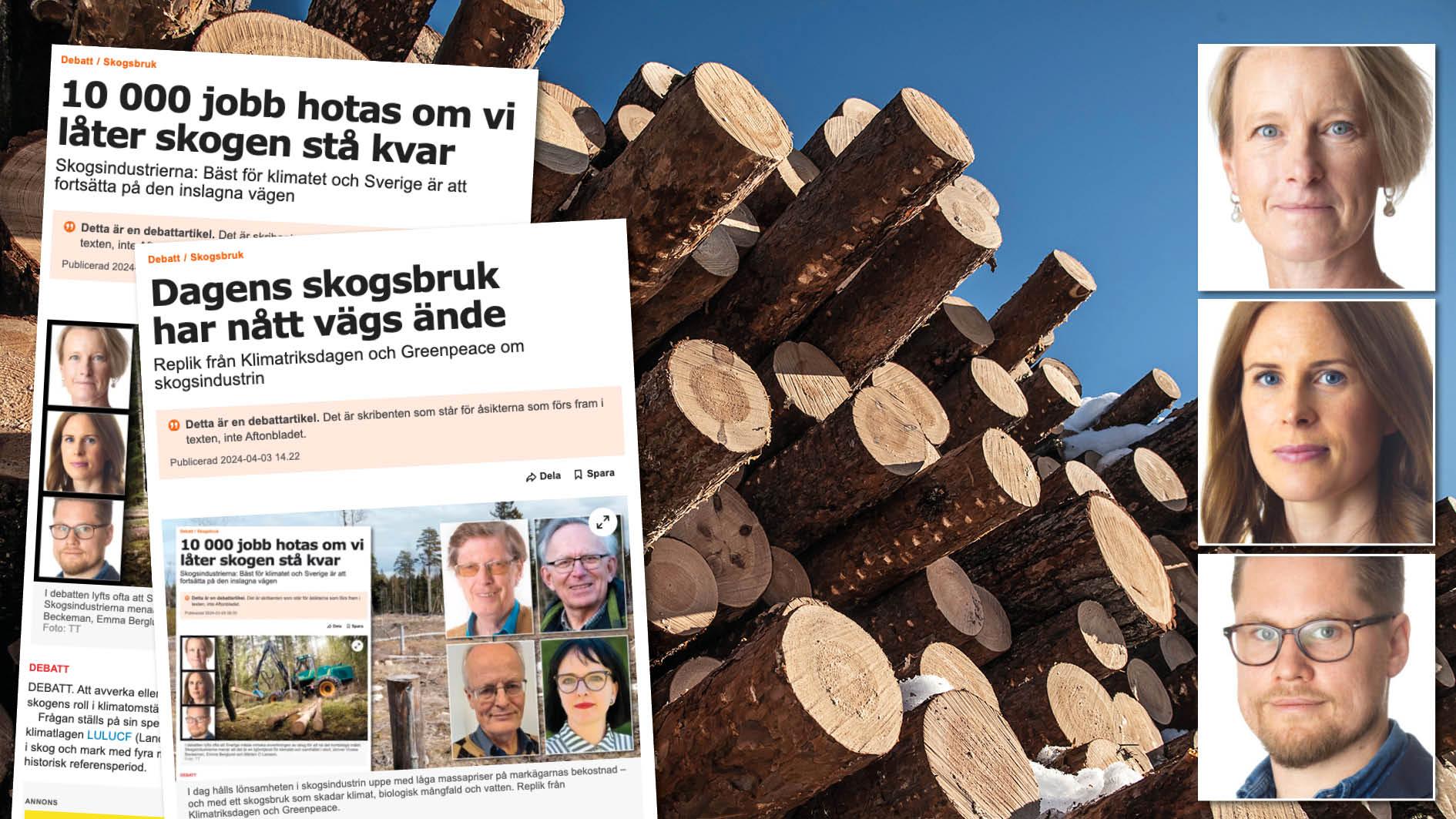 Vi föreslår vi en strategi för att öka tillväxten i svenska skogar.  I en replik väljer debattörer från Klimatriksdagen och Greenpeace att bortse från de centrala aspekter som vi lyfter. Slutreplik från Skogsindustrierna.