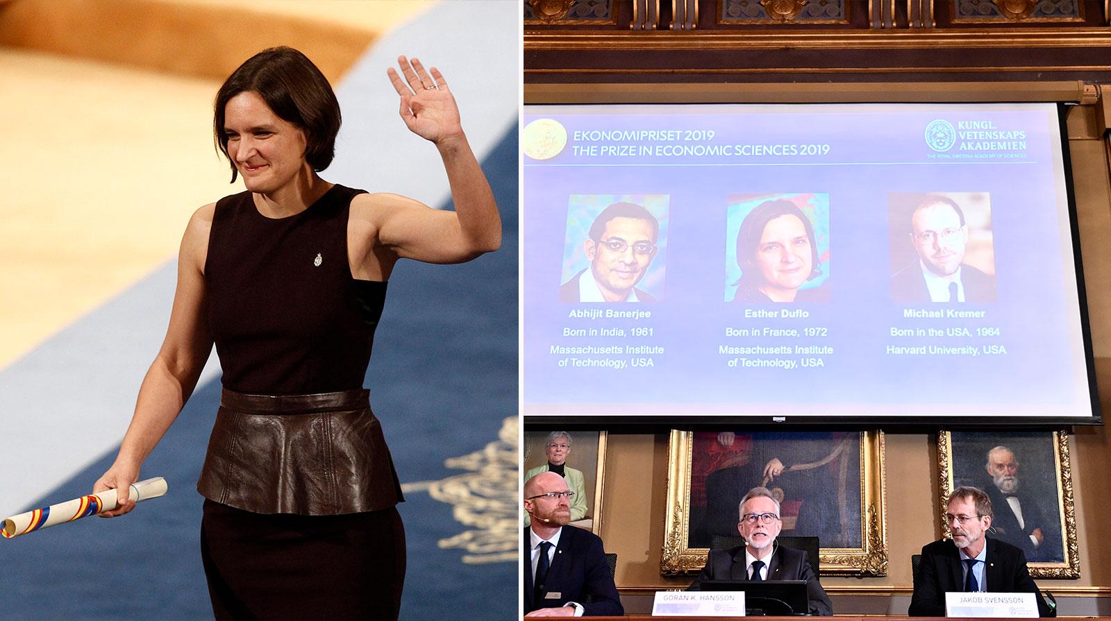 Esther Duflo blir andra kvinna att få Nobelpriset i ekonomi, tillsammans med Abhijit Banarjee och Michael Kremer.