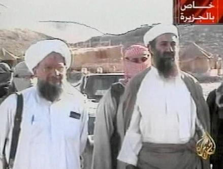 Usama bin Ladin (höger) och hans närmaste man Ayman al-Zawahiri.