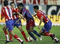 Körde fast. Barcelona och Ronaldinho körde fast, och förlorade mot Atletico Madrid i kväll med 1–2.