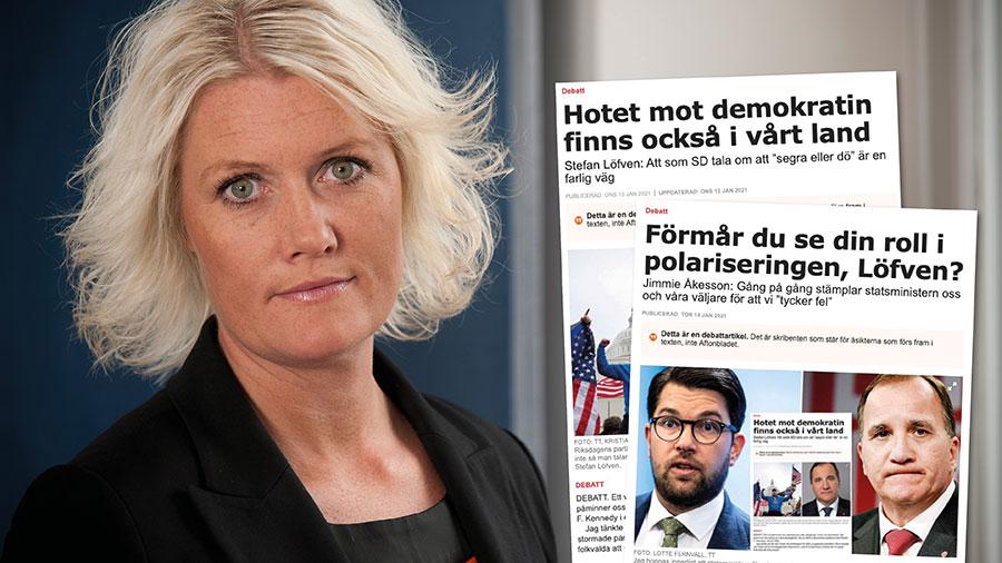 Sverigedemokraterna gör som Trump gjorde i USA - exploaterar människors oro genom att tala i termer av ”folket mot eliten” och ”fake news”. Slutreplik från Socialdemokraternas Lena Rådström Baastad.