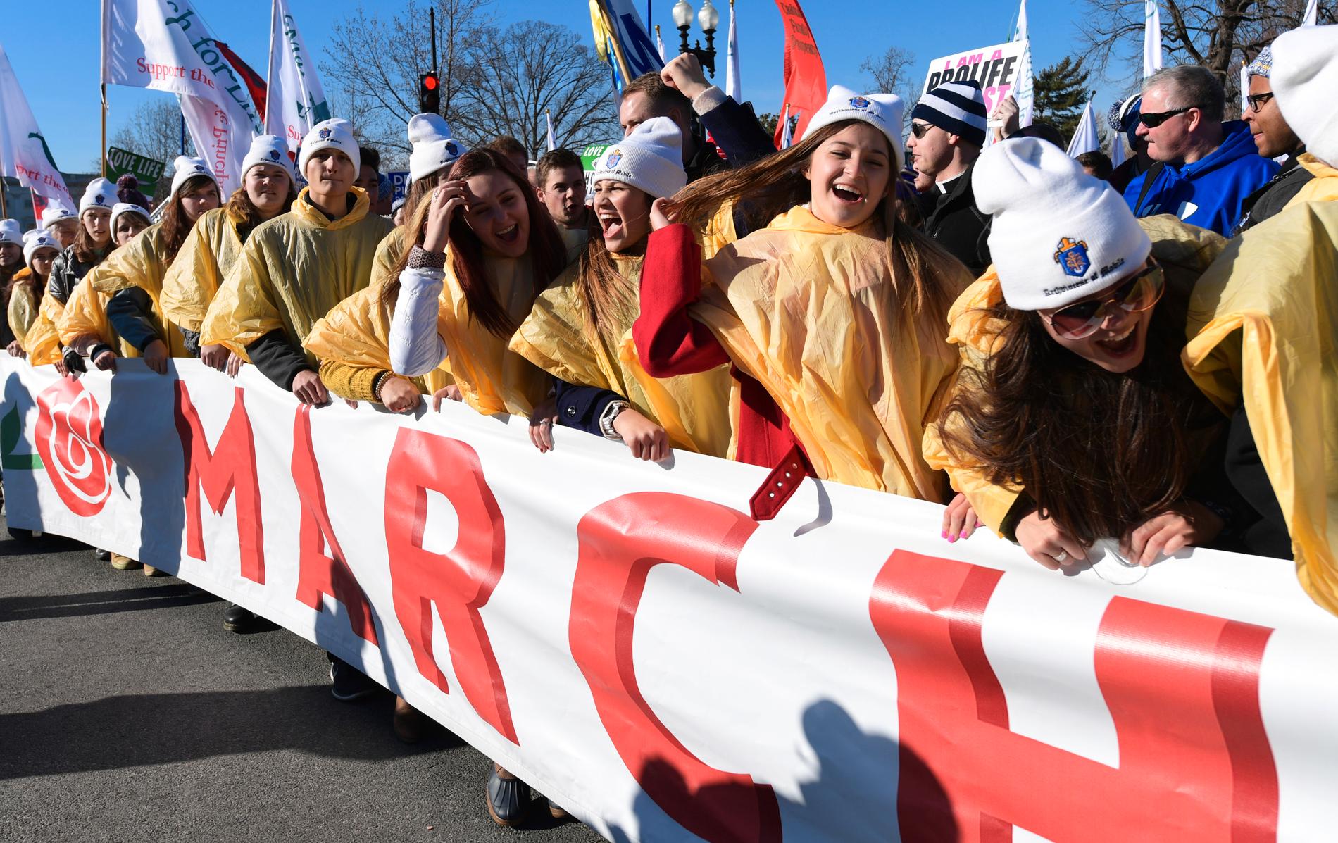 Den demonstration mot abort som hölls i USA:s huvudstad Washington DC i fredags.