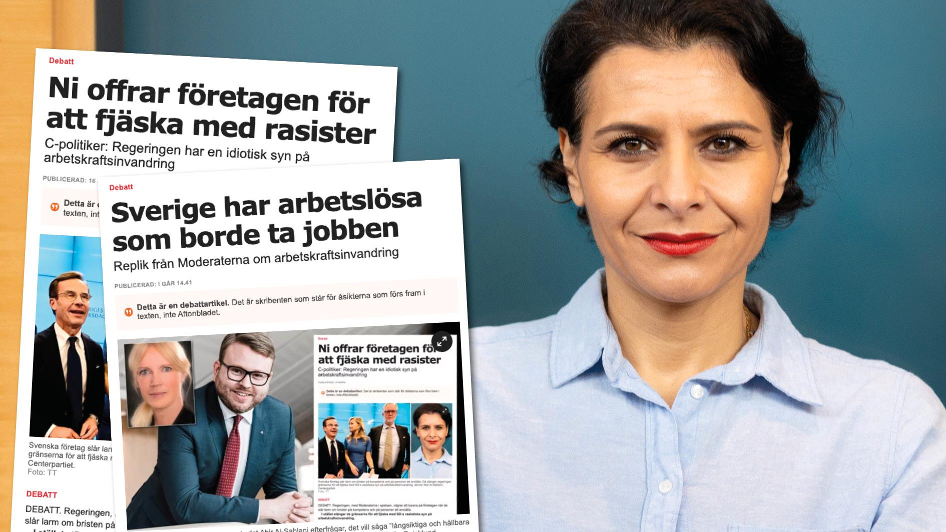 Att SD:s syn på människor ska påverka svenska företags möjligheter till utveckling och framgång är häpnadsväckande. Som ett parti sprunget ur det som i dag är Svenskt näringsliv borde Moderaterna förstå bättre. Slutreplik från Abir Al-Sahlani, Centerpartiet.