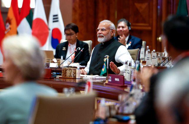 Premiäminster Narendra Modi under G20-mötet i Delhi.