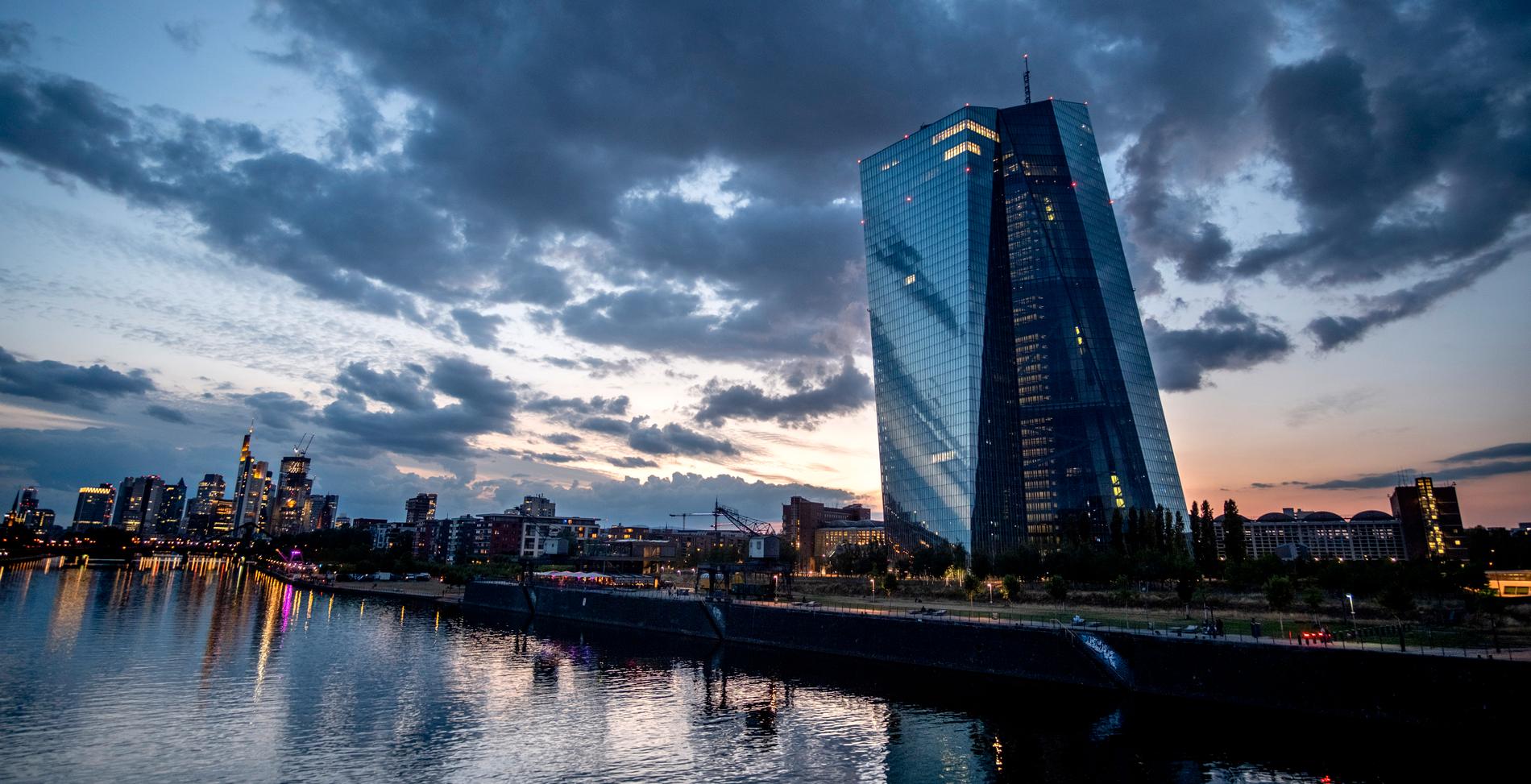 Europeiska centralbanken är avbildad i Frankfurt, Tyskland, onsdagen den 26 juli 2023.