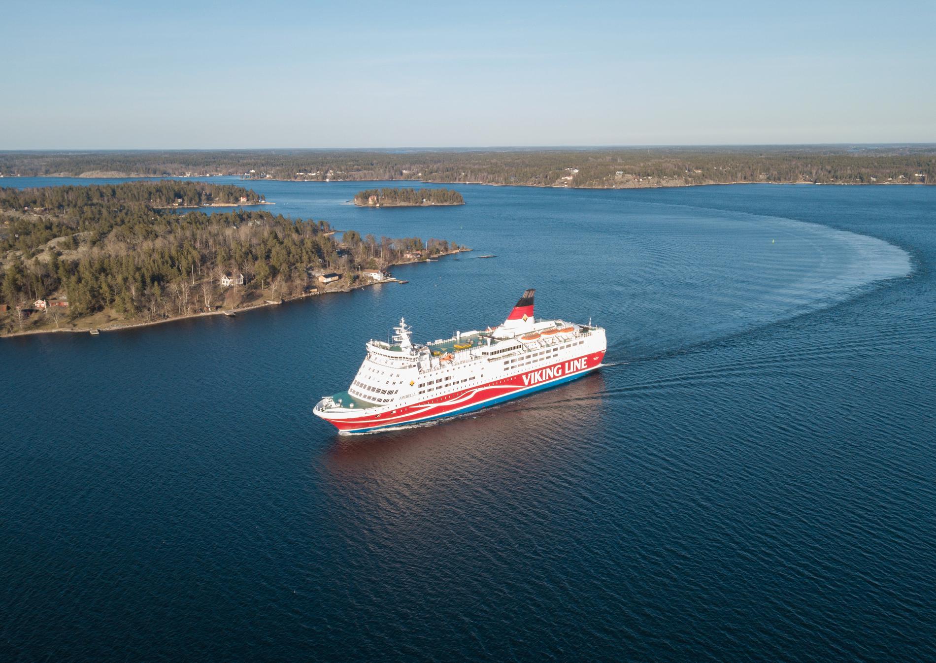 Ett Viking Line-fartyg har gått på grund utanför Åland. Arkivbild.