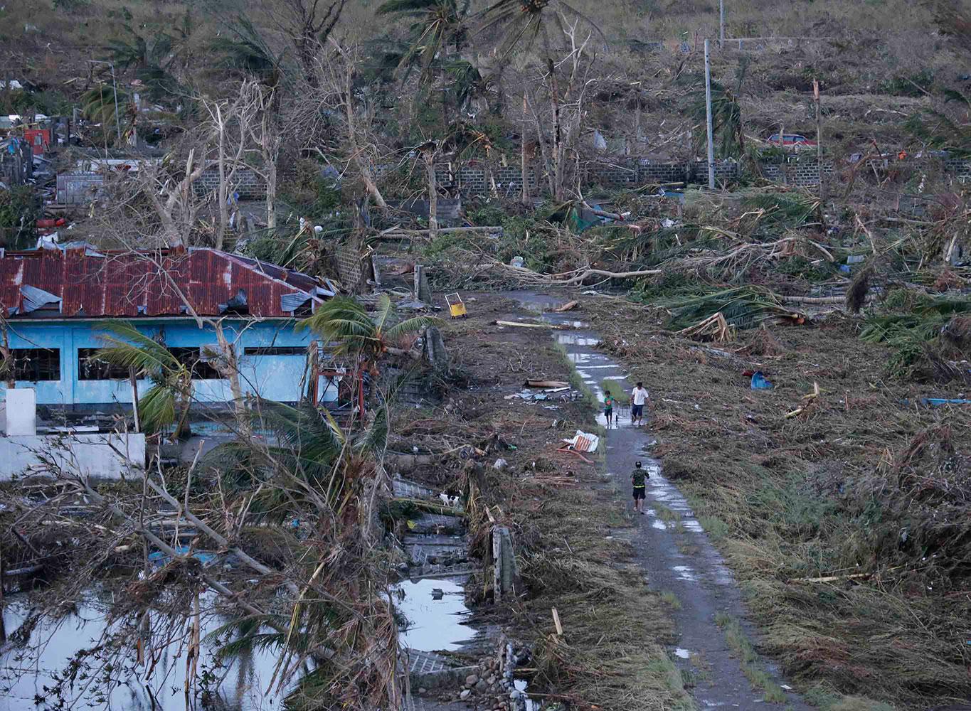 Tacloban city drabbades hårt.