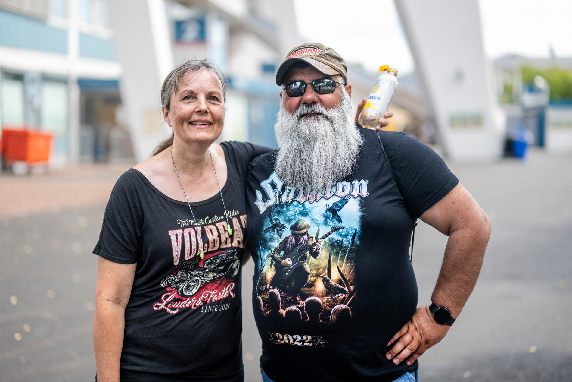 Anne Lucero och Rick Lucero har rest till Göteborg från Stockholm för att se Metallica.