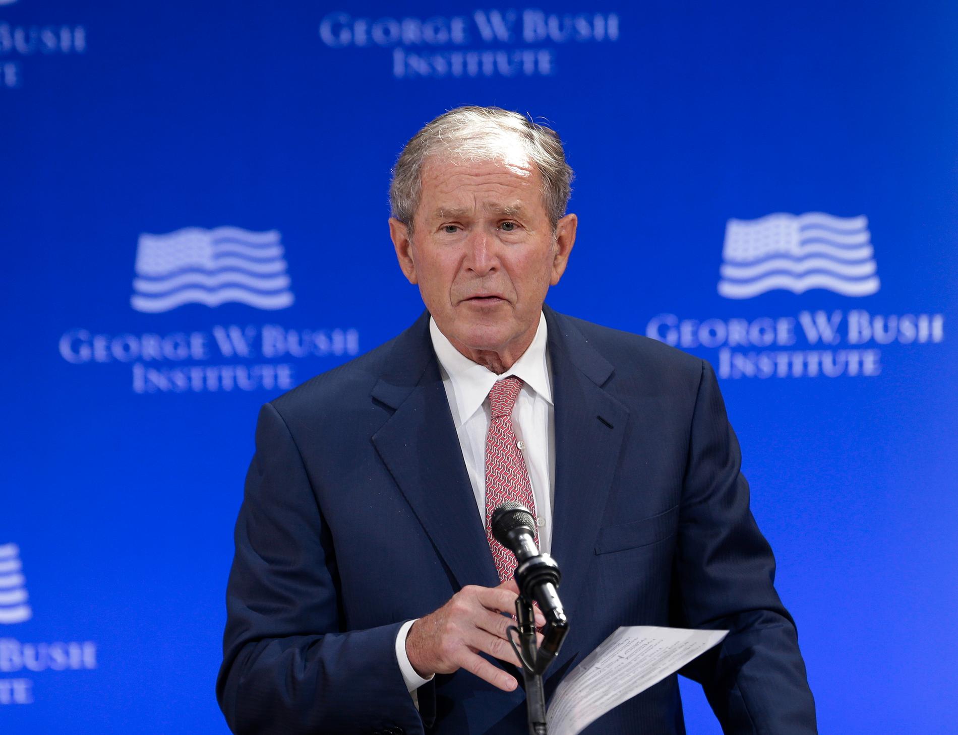 George W Bush talade i New York under torsdagen.