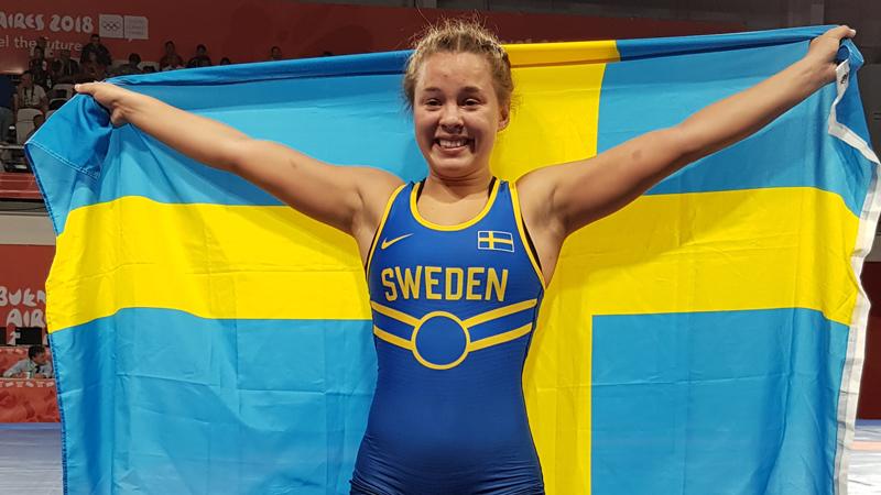 Jonna Malmgren tog guld i ungdoms-OS i brottning