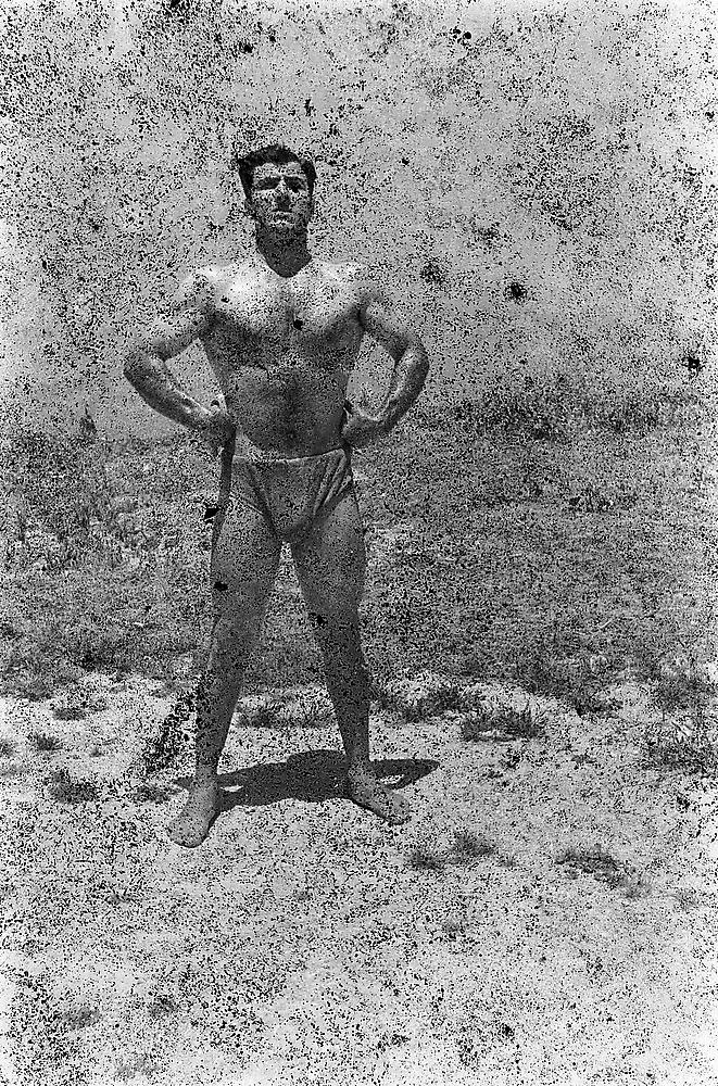 Akram Zaatari: ”Twenty eight nights and a poem: Bodybuilder (6)”, 1948/2011.