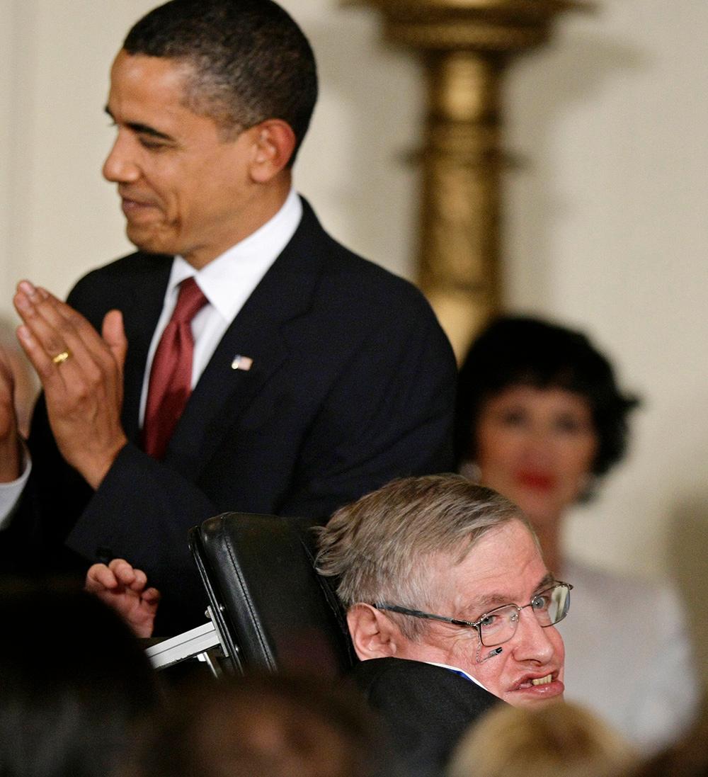 Hawking och Obama 2009.