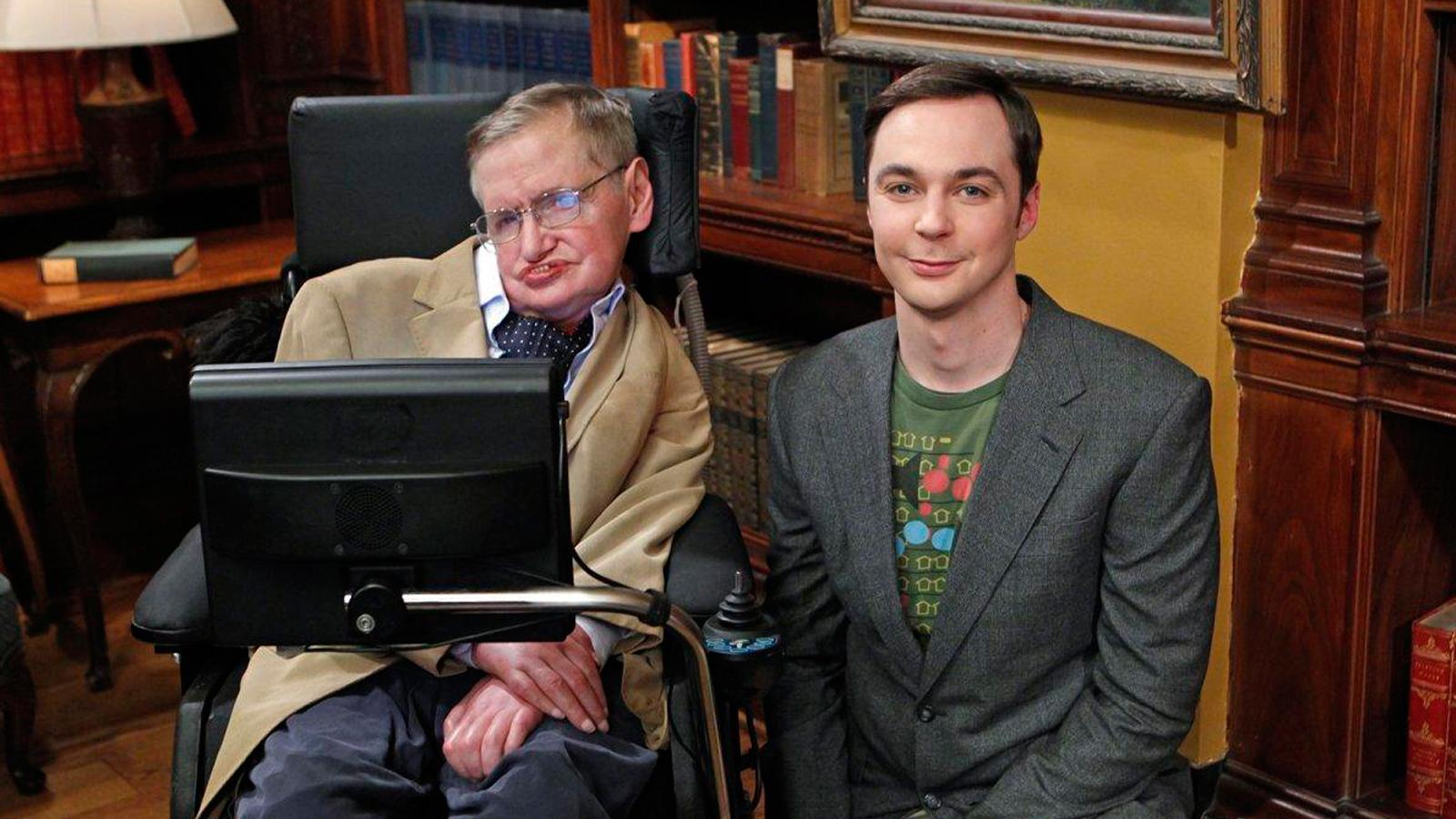 Stephen Hawking tillsammans med Jim Parsons.