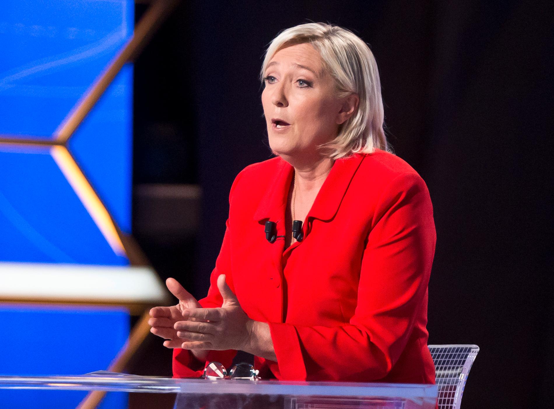 Franska Nationella frontens ledare Marine Le Pen.