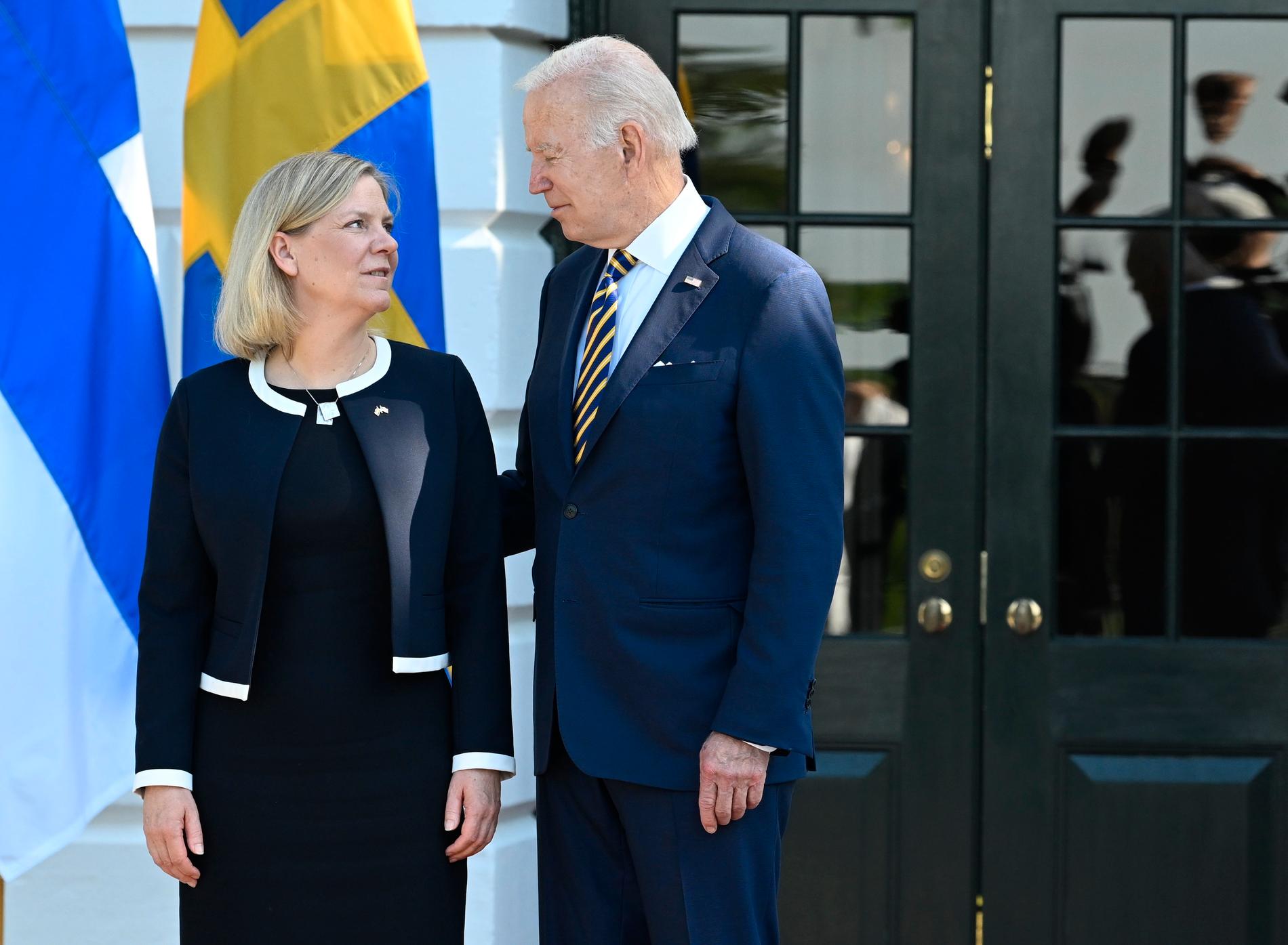Magdalena Andersson och Joe Biden.