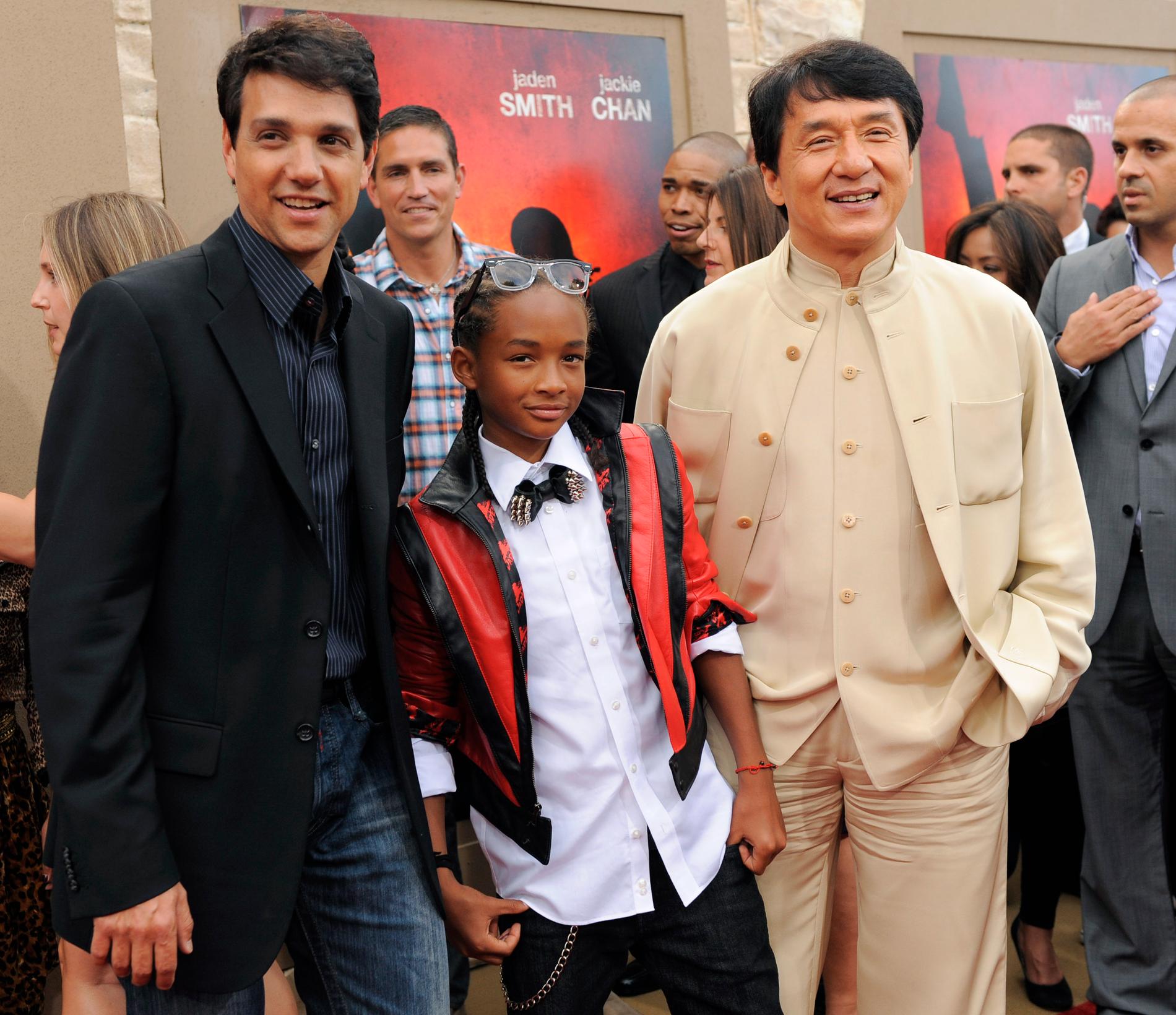 Ralph Macchio, Jaden Smith och Jackie Chan på premiären av den nya ”Karate kid”-filmen.