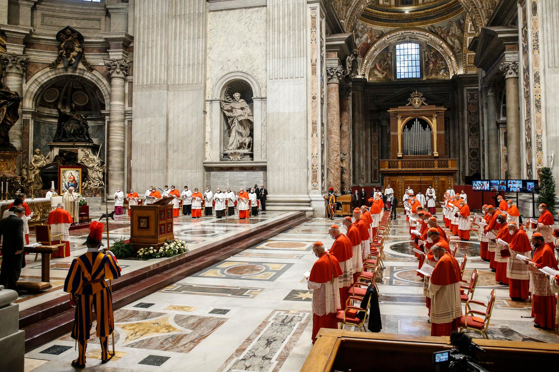 13 nya kardinaler svors in vid ett så kallat konsistorium i Peterskyrkan.