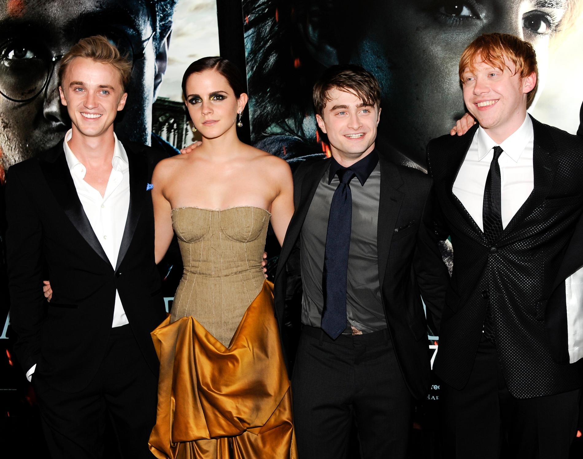 Tom Felton, Emma Watson, Daniel Radcliffe och Rupert Grint.