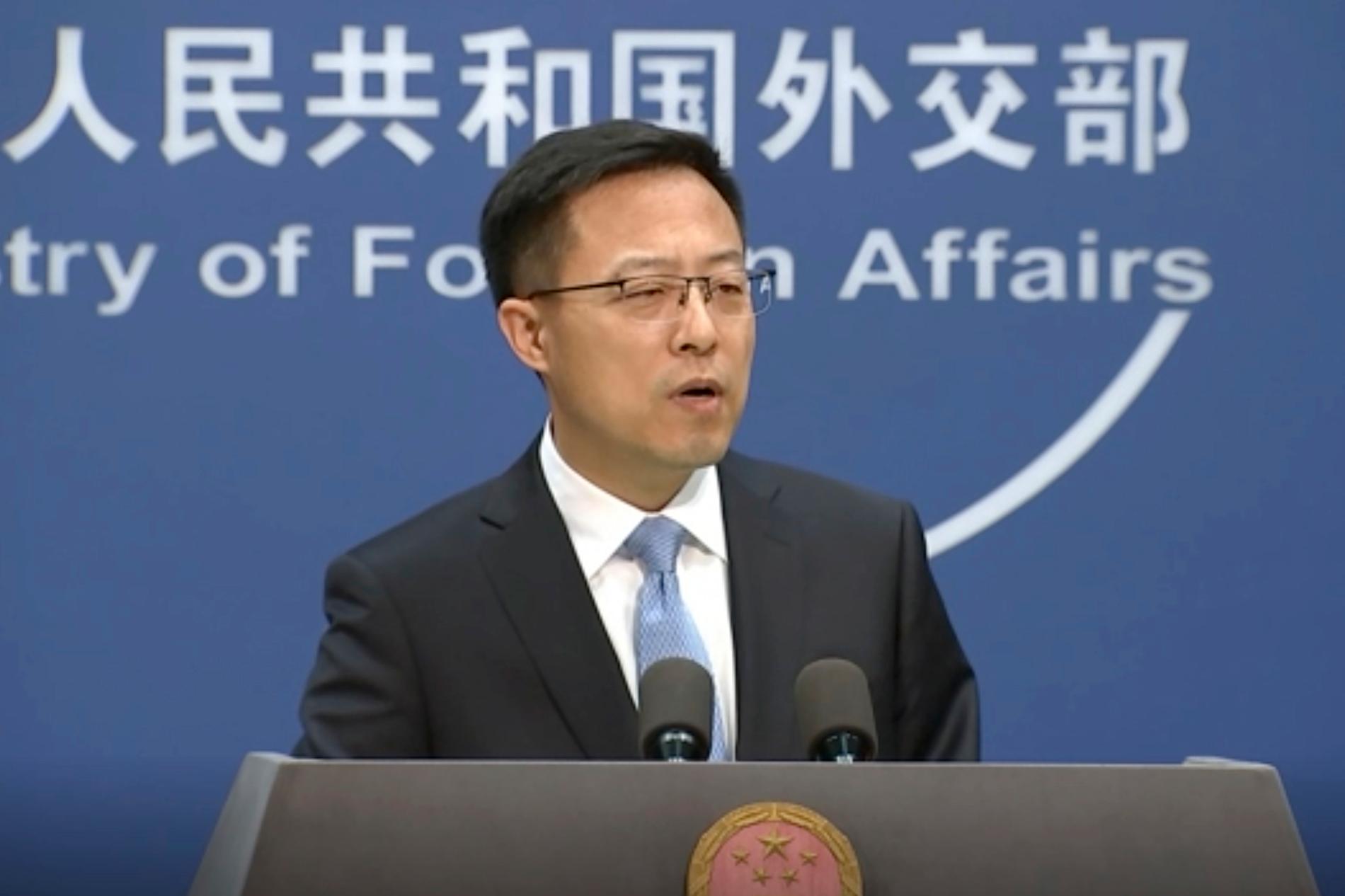 Zhao Lijian, talesperson vid Kinas utrikesdepartement. Arkivbild.