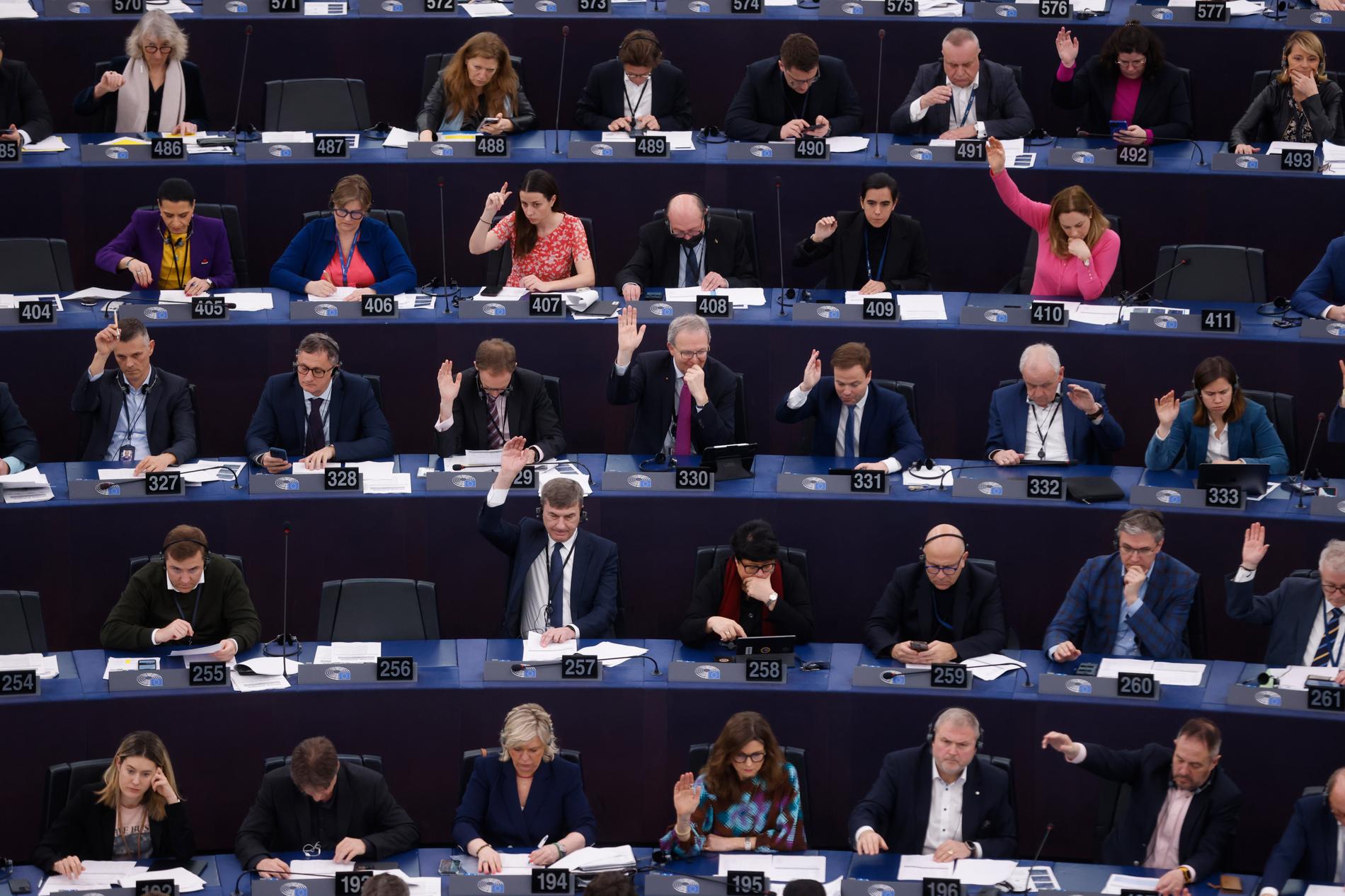 Bild från Europaparlamentets senaste session i Strasbourg.