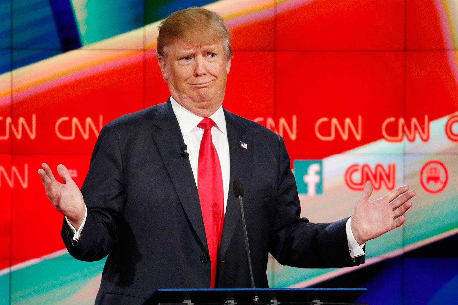 ”The Donald” grimaserade och himlade med ögonen flera gånger under debatten.