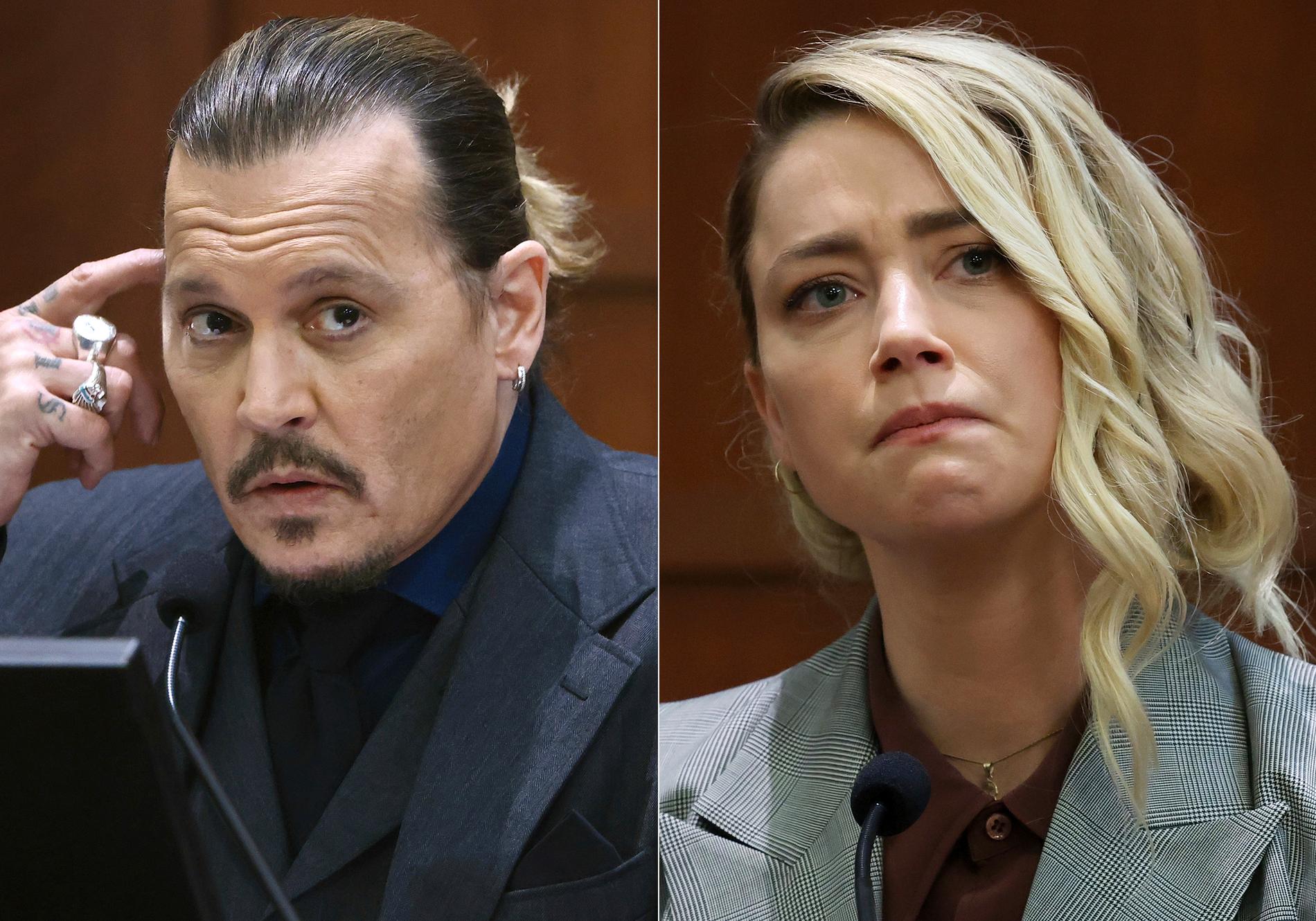Johnny Depp och Amber Heard fläker ut sina liv i domstolen i USA i april. Arkivbild.