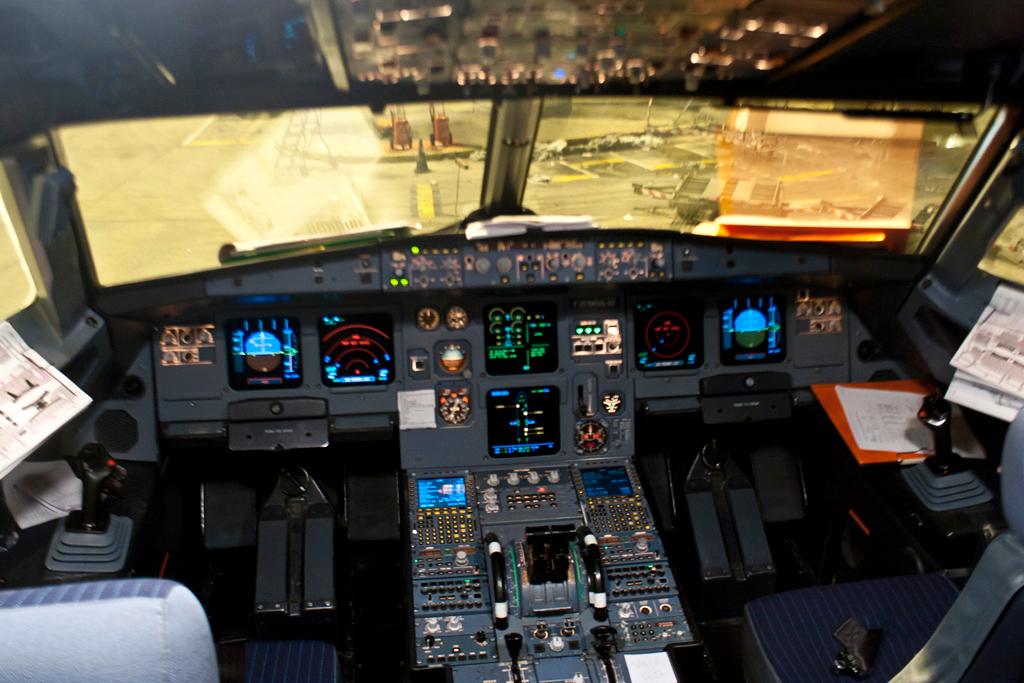 Cockpit på ett Air France-flyg. Arkivbild.