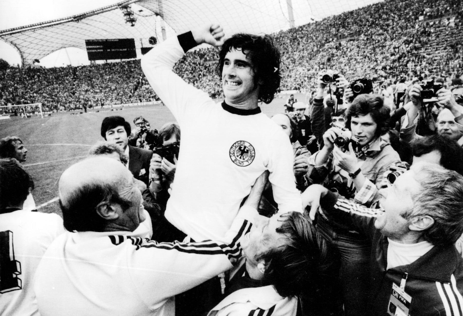 Gerd Müller efter VM-finalen 1974.