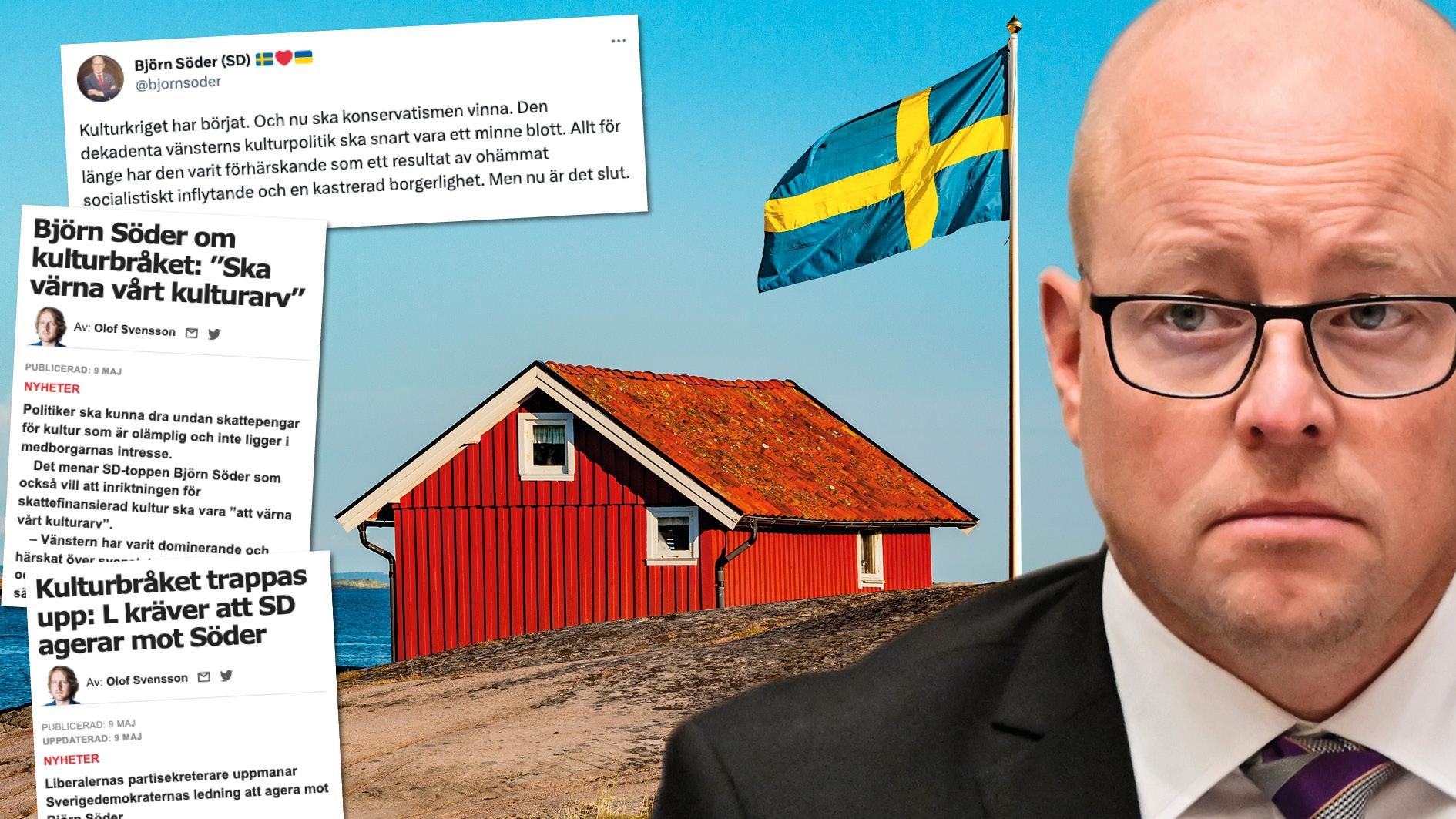 Det är mycket problematiskt att ett av Sveriges största partier skamlöst driver en kulturpolitik där kulturarvet används som slagträ i en politisk debatt som strävar efter att piska upp fosterlandskärlek, skriver 106 verksamma i kulturvårdsektorn.
