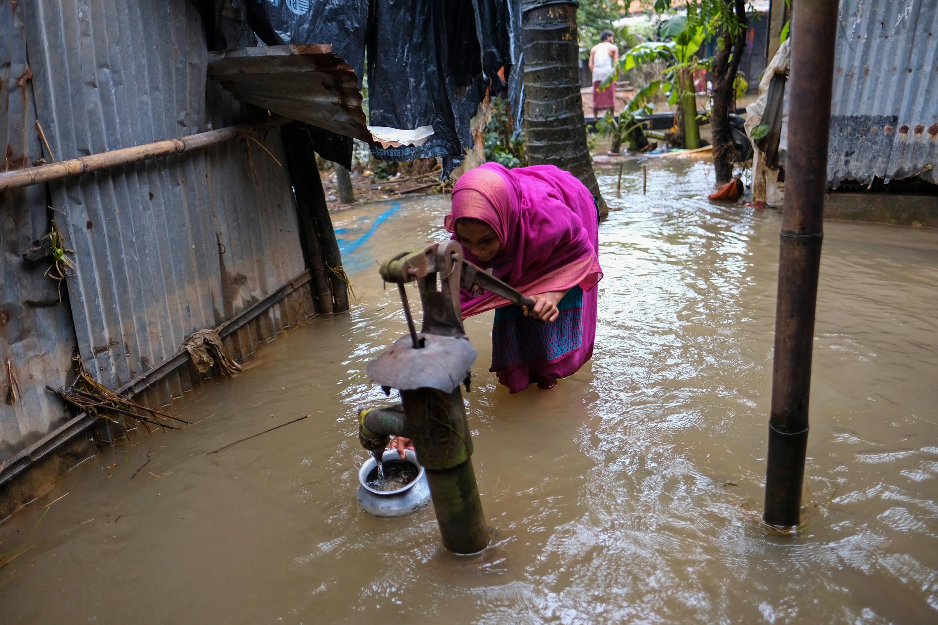 Översvämning i Bangladesh förra sommaren.