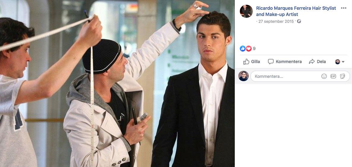 Mest känd var Marques Ferreira för att ha klippt Cristiano Ronaldo inför en fotografering 2015.