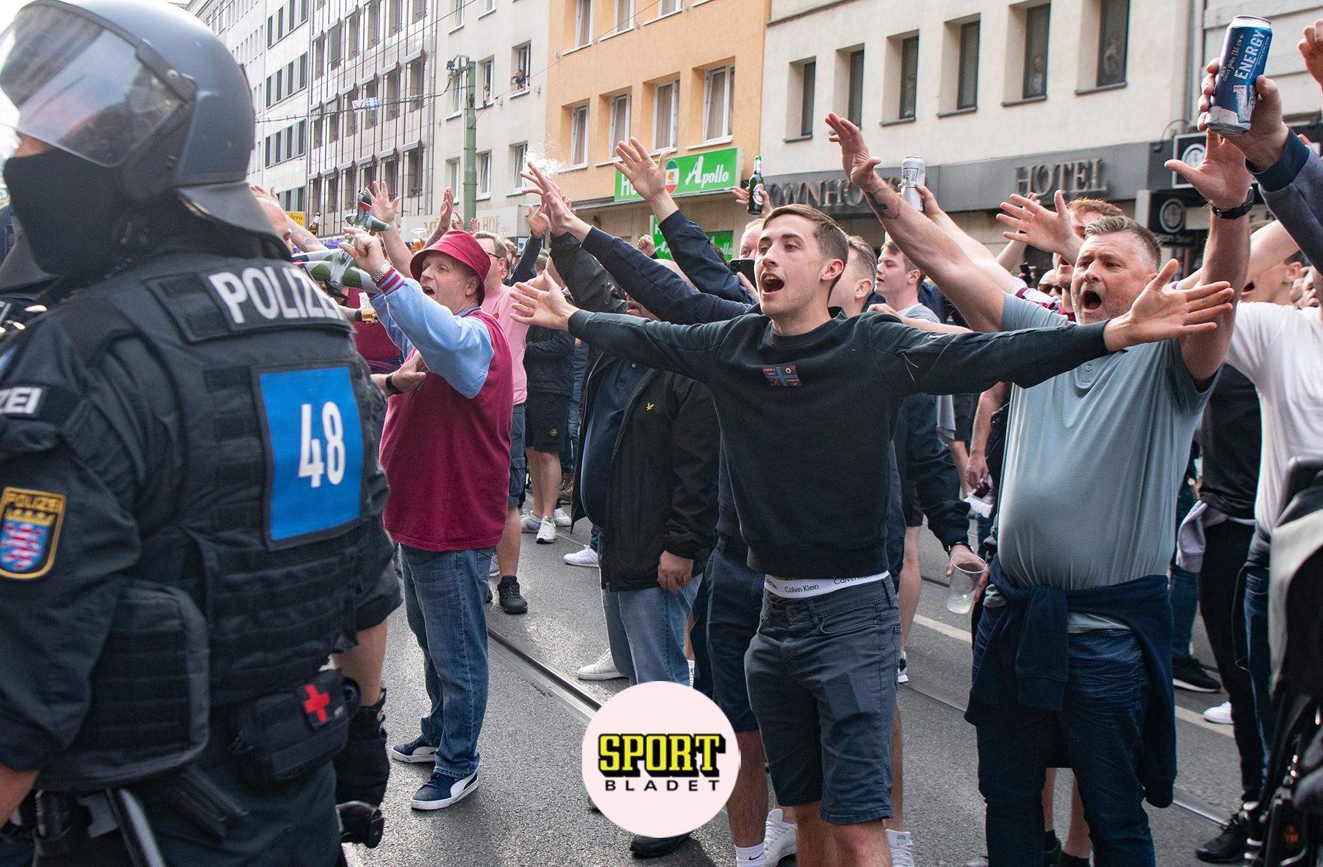 30 gripna efter slagsmål i Frankfurt