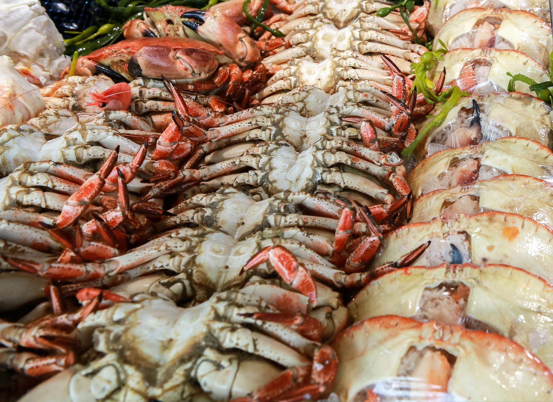 Krabborna på bilden har ingenting med kaoset på restaurangen i USA att göra.