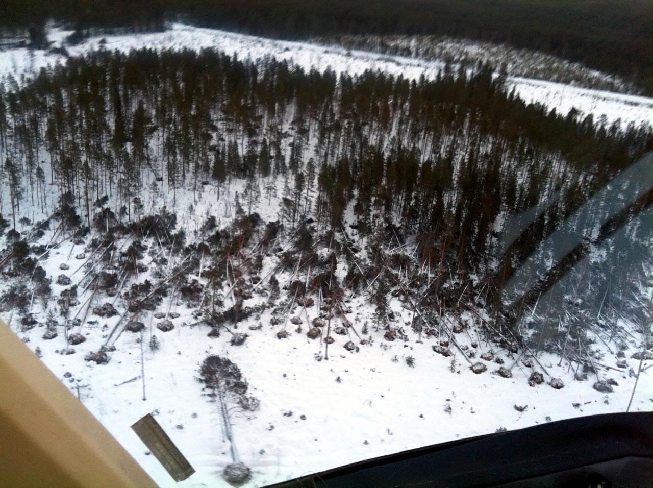 Flygbild över sjön Röringen i sydöstra Jämtland