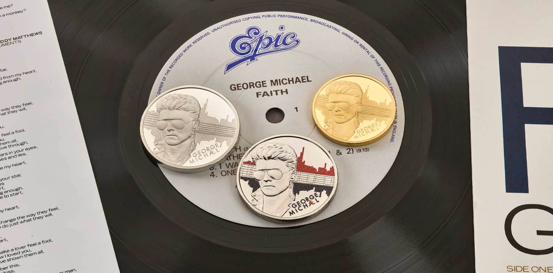 George Michael-myntet har designats av Sandra Deiana.