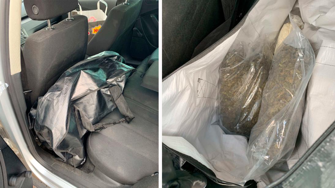 Polisen hittade narkotika bakom förarsätet i bilen som mannen kört.