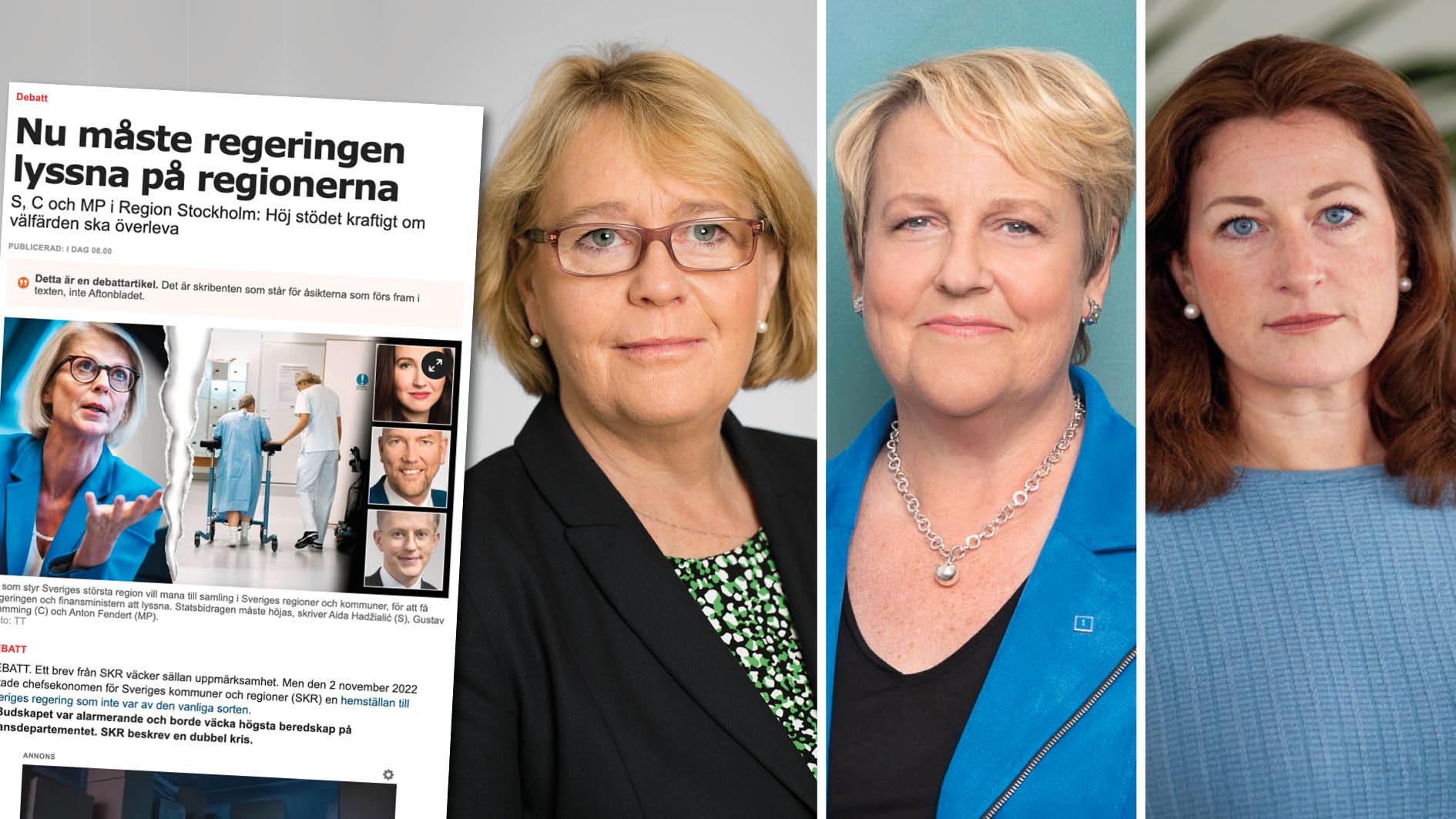 I stället för att stå för sin miljardunderskottsbudget skyller vänsterstyret i Region Stockholm på regeringen. Replik från Irene Svenonius, Désirée Pethrus och Amelie Tarschys Ingre.