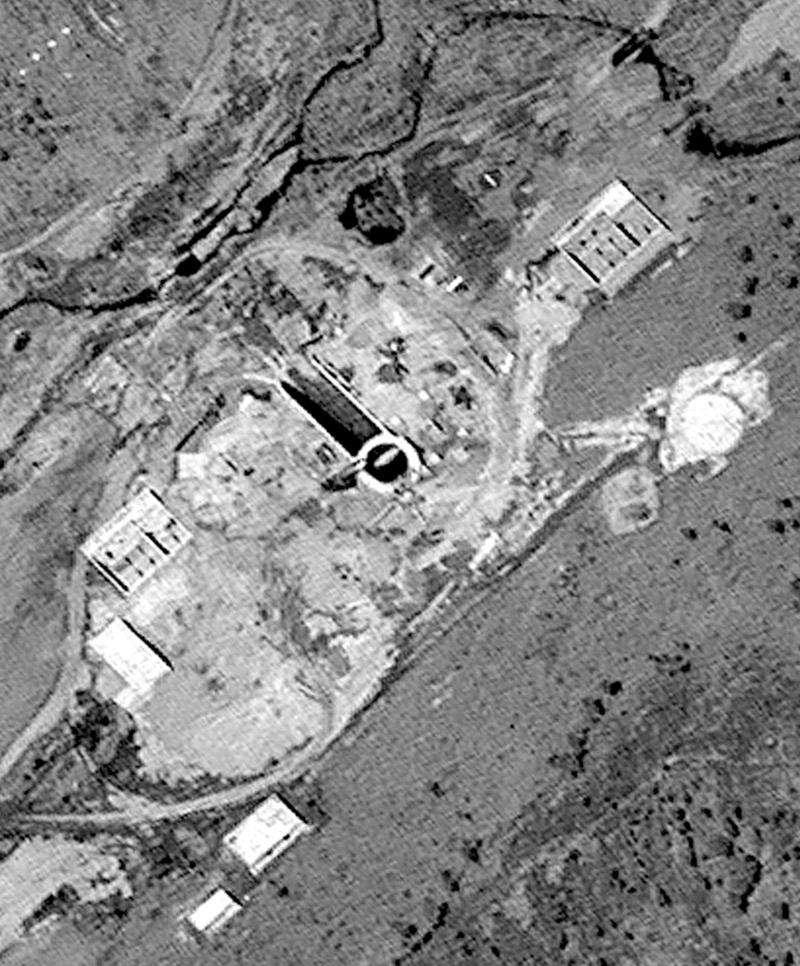 Amerikansk satellitbild på den nordkoreanska missilbasen.
