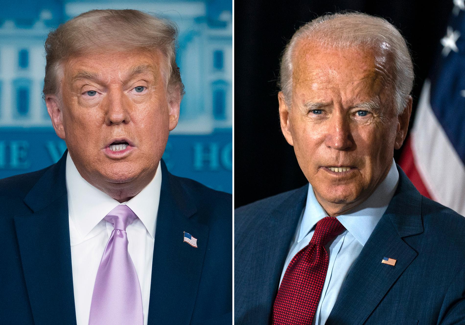 President Donald Trump och presidentkandidaten Joe Biden. 