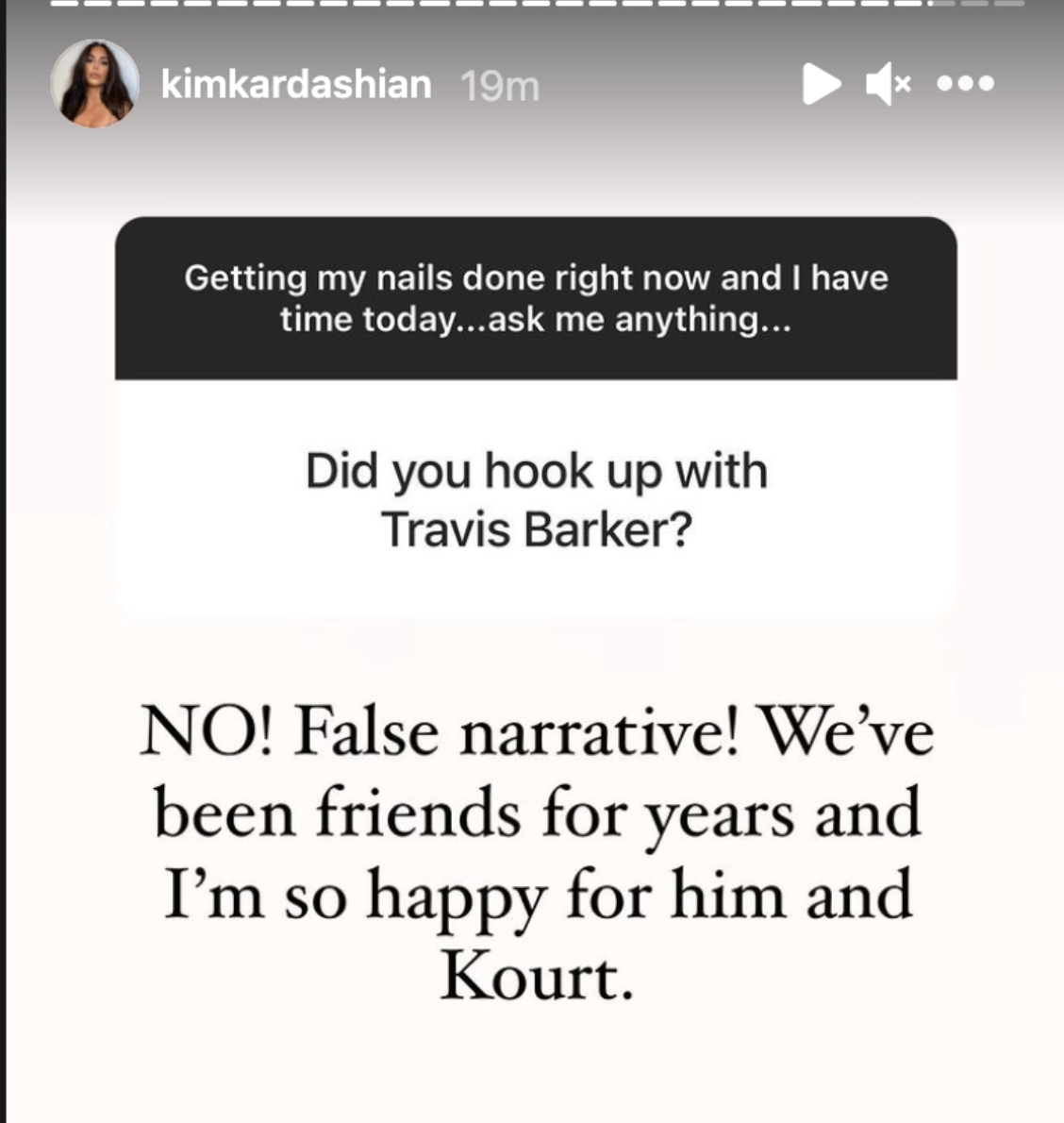 Kim Kardashians svar på ryktet.