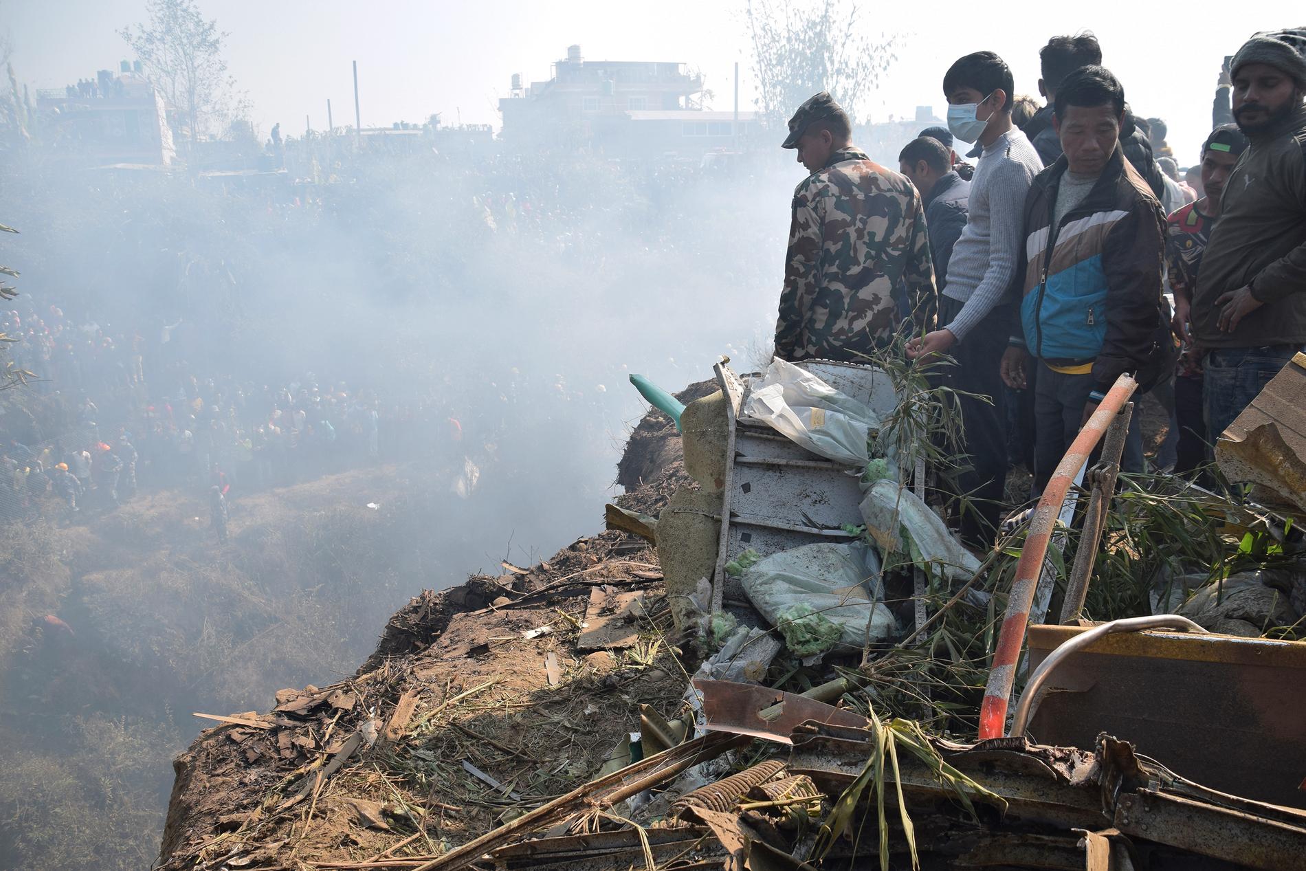 Passagerarplanet var på väg in mot landning på den nyöppnade flygplatsen i Pokhara när det kraschade.