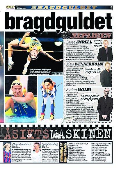 Gårdagens Sportblad – med Laul – åsiktsmaskinen.