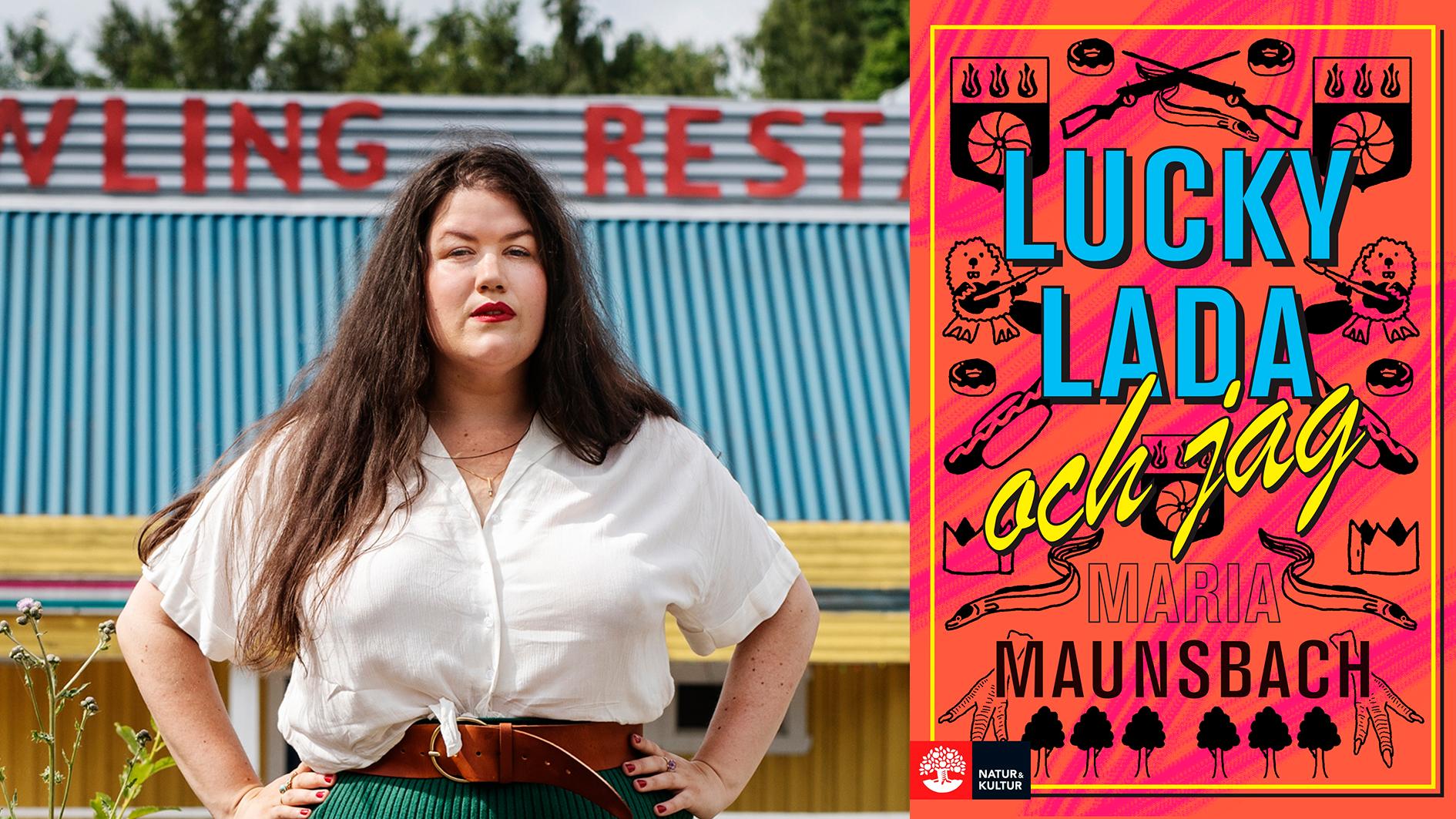 Maria Maunsbach (född 1990) debuterade 2018 med ”Bara ha roligt”.  Nu utkommer hennes tredje roman ”Lucky Lada och jag”.
